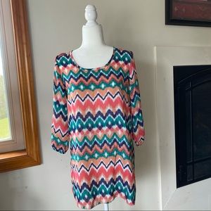 Rue 21 Women’s Colorful Chevron Shift Dress